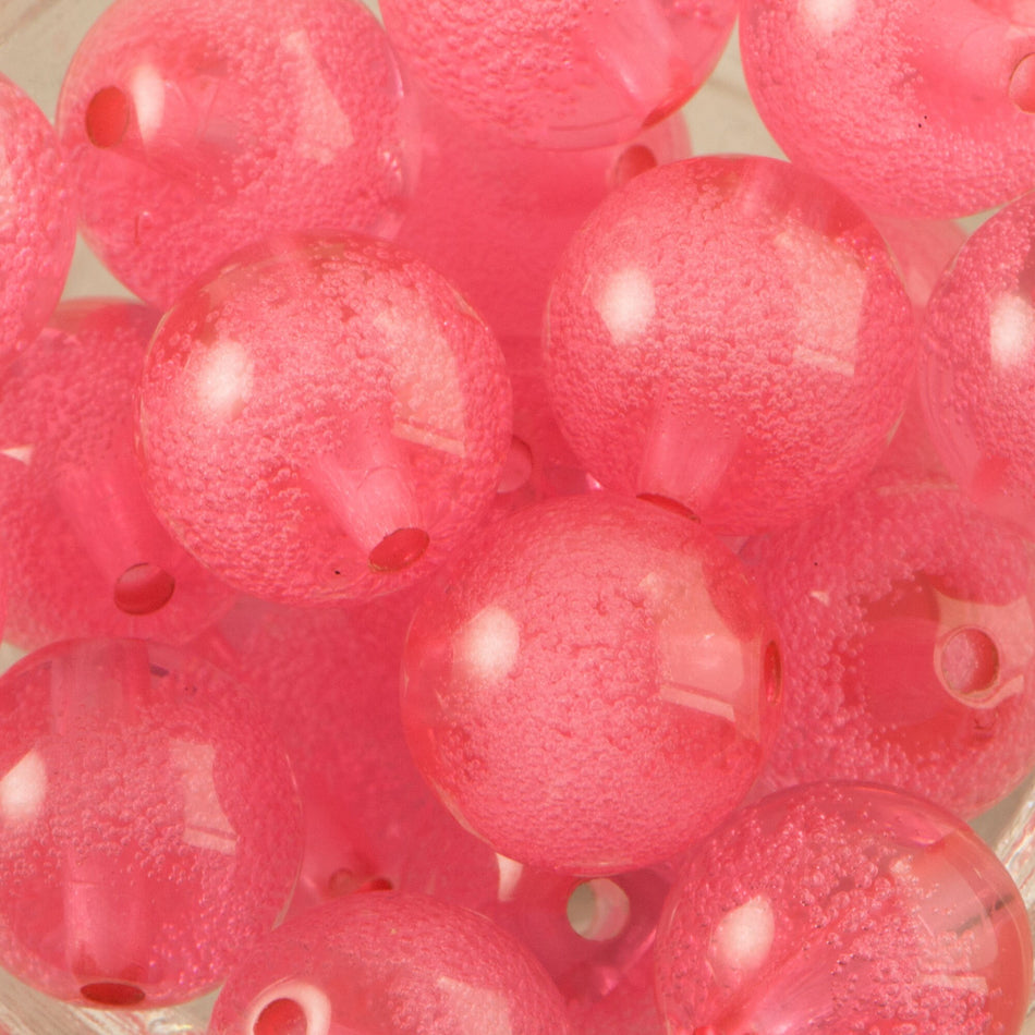 12mm Salmon Acrylic Round Beads with Bubbles (6)