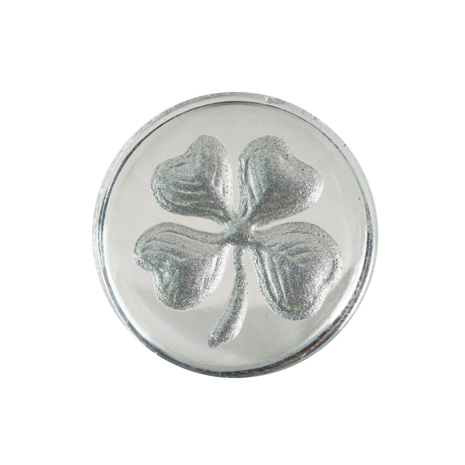18mm Green Shamrock Glass Round Intaglio (1)