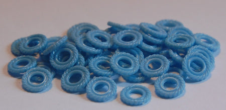 Vintage Blue Plastic Ring Beads bds002D