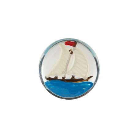 13mm Sailboat Glass Round Intaglios (2)