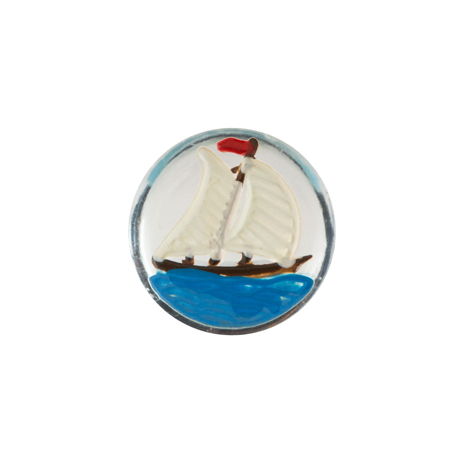 13mm Sailboat Glass Round Intaglios (2)
