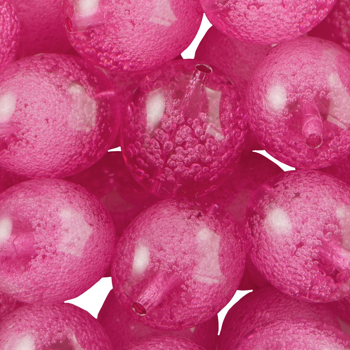20x17mm Pink Acrylic Oval Beads with Bubbles (4)