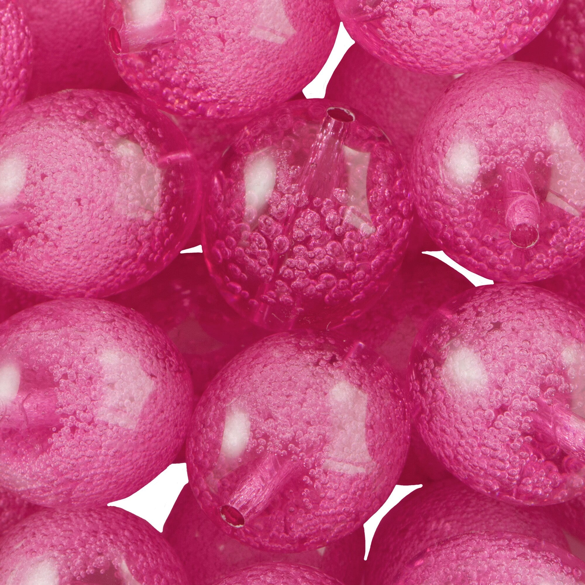 20x17mm Pink Acrylic Oval Beads with Bubbles (4)