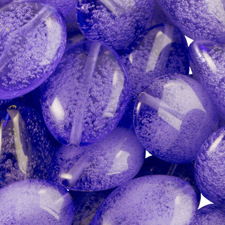 23x17mm Lilac Acrylic Fancy Oval Beads with Bubbles (4)