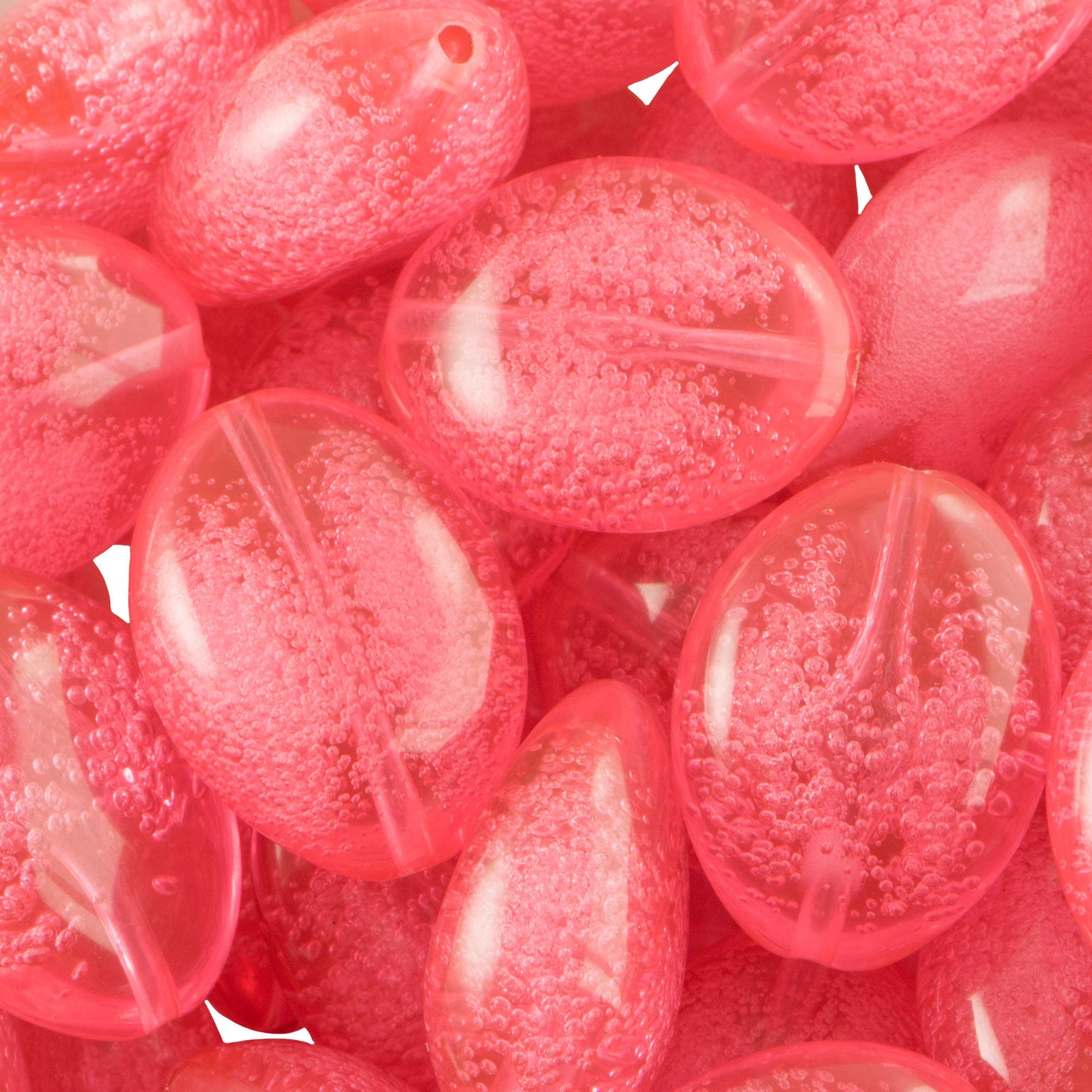 23x17mm Salmon Acrylic Fancy Oval Beads with Bubbles (4)