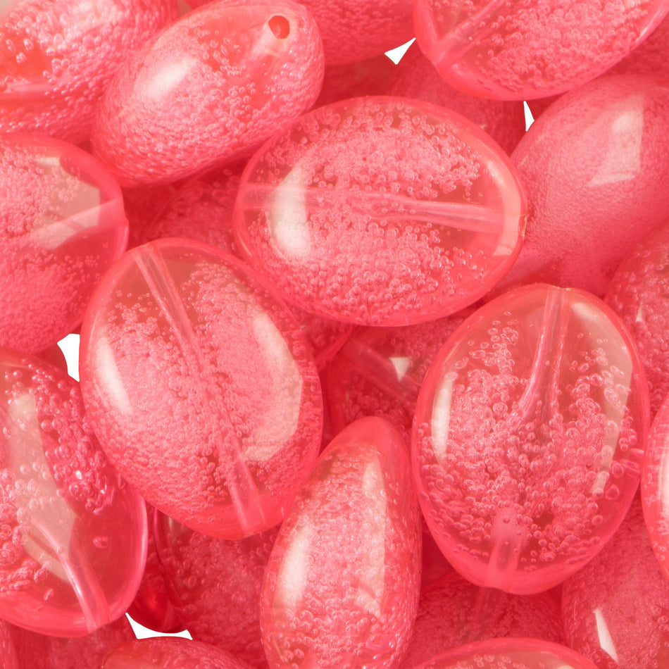 23x17mm Salmon Acrylic Fancy Oval Beads with Bubbles (4)
