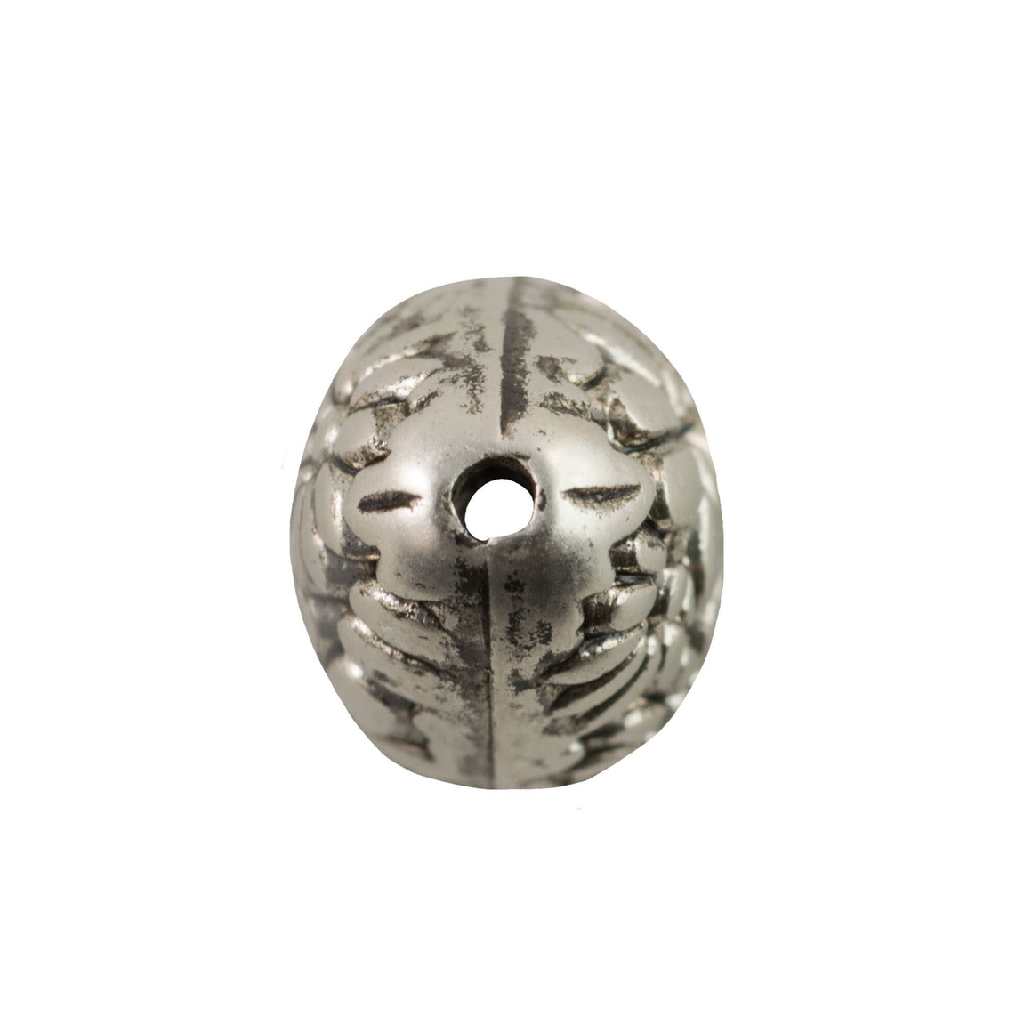 Antiqued Silver Floral Teardrop Beads 18mm (6)