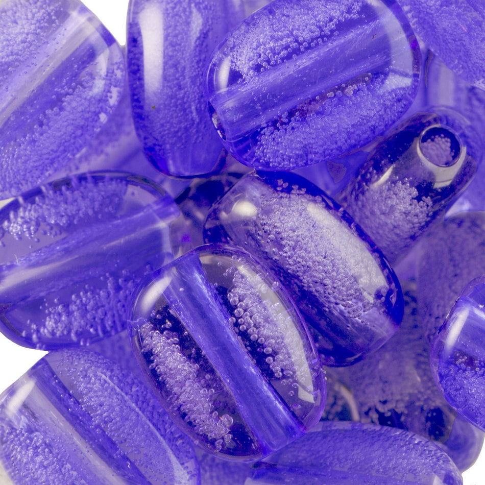 13x10mm Lilac Acrylic Flat Barrel Beads with Bubbles (8)