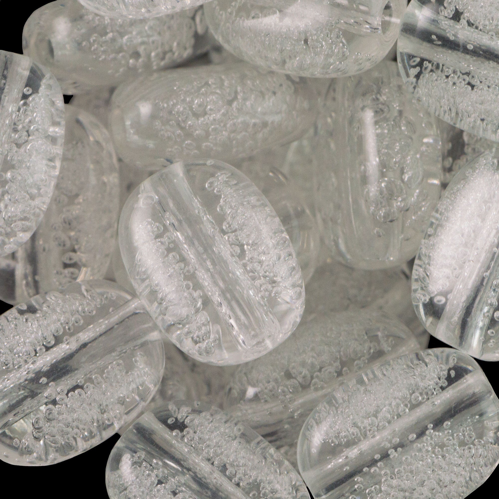13x10mm Crystal Acrylic Flat Barrel Beads with Bubbles (8)