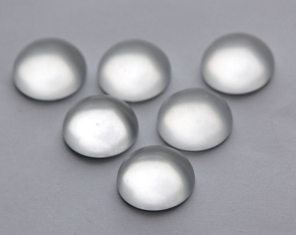 Clear Matte Domed Acrylic Cabochons 15mm (6) cab565C