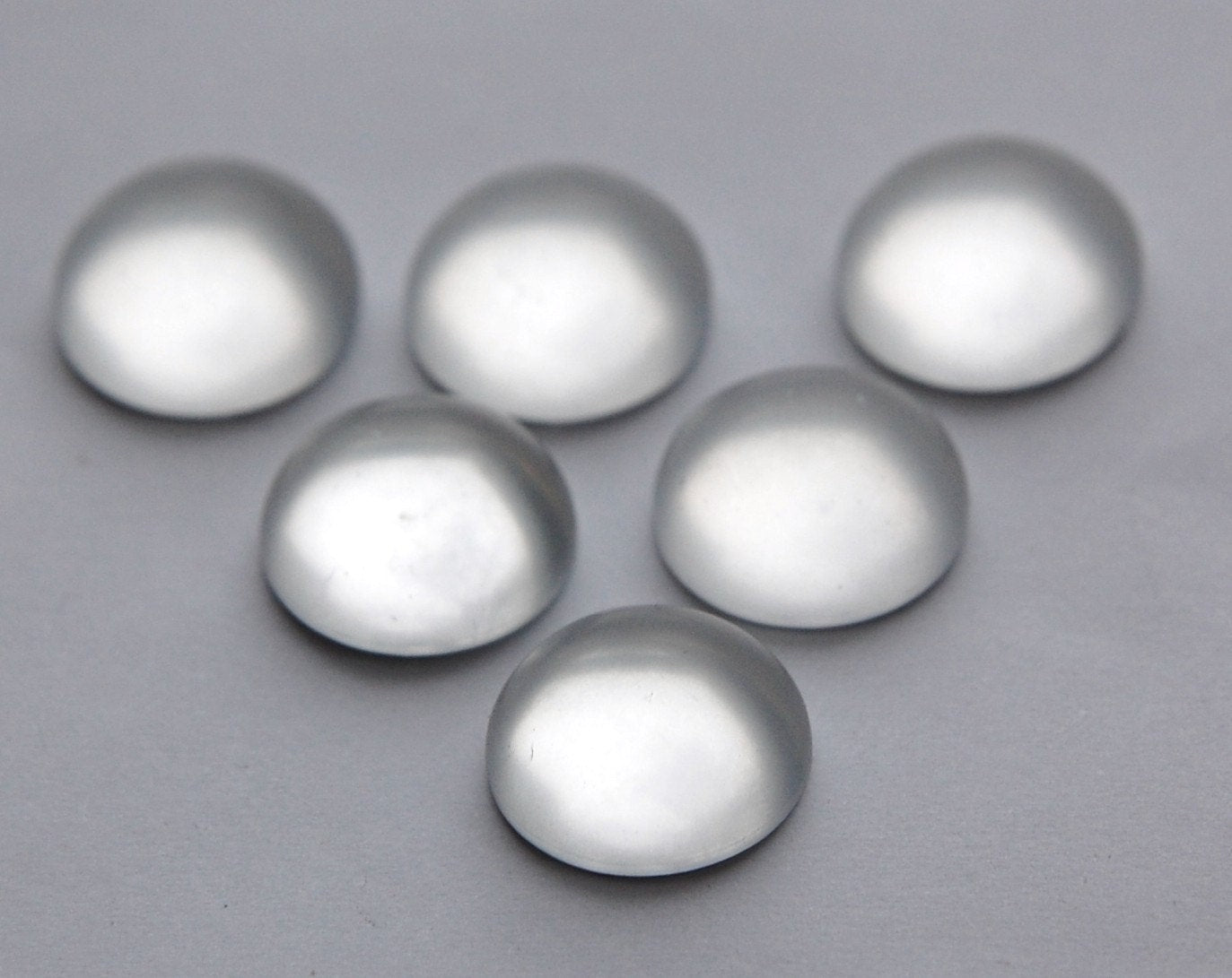 Clear Matte Domed Acrylic Cabochons 15mm (6) cab565C