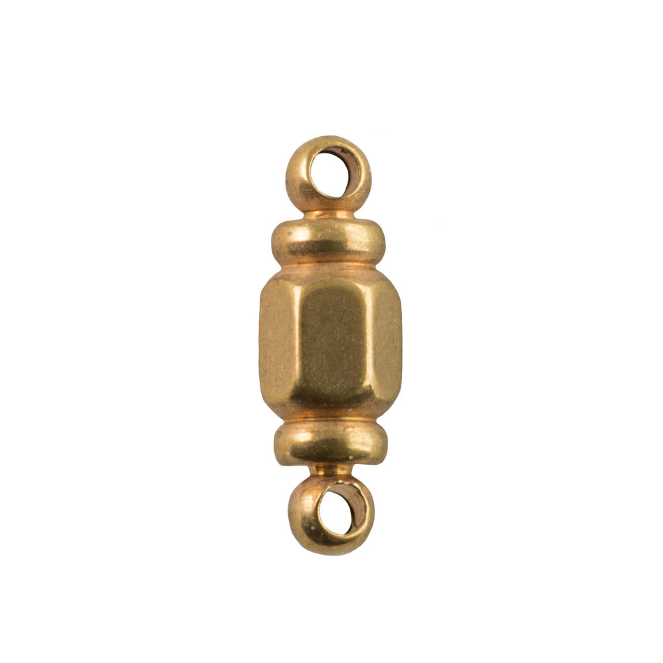 2 Loop Raw Brass Hexagon Connectors (6)