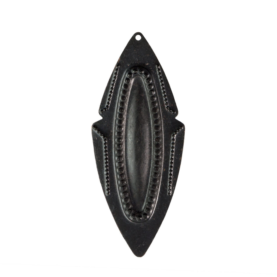 1 Hole Large Matte Black Plated Southwestern Drop / Pendant 63x27mm (4) mtl473E