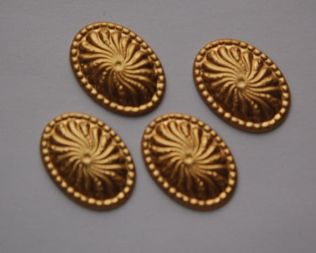 Vintage Ribbed Swirled Brass Stampings mtl265
