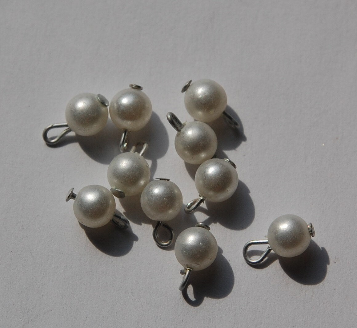 Vintage Pearl Drops Silver Loop 6mm drp010B
