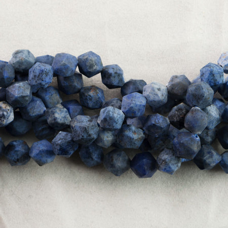 Dakota Stones Matte Dumorterite 8mm Star Cut Faceted Gemstones 15-16" Strand DMT8RD-M-SC