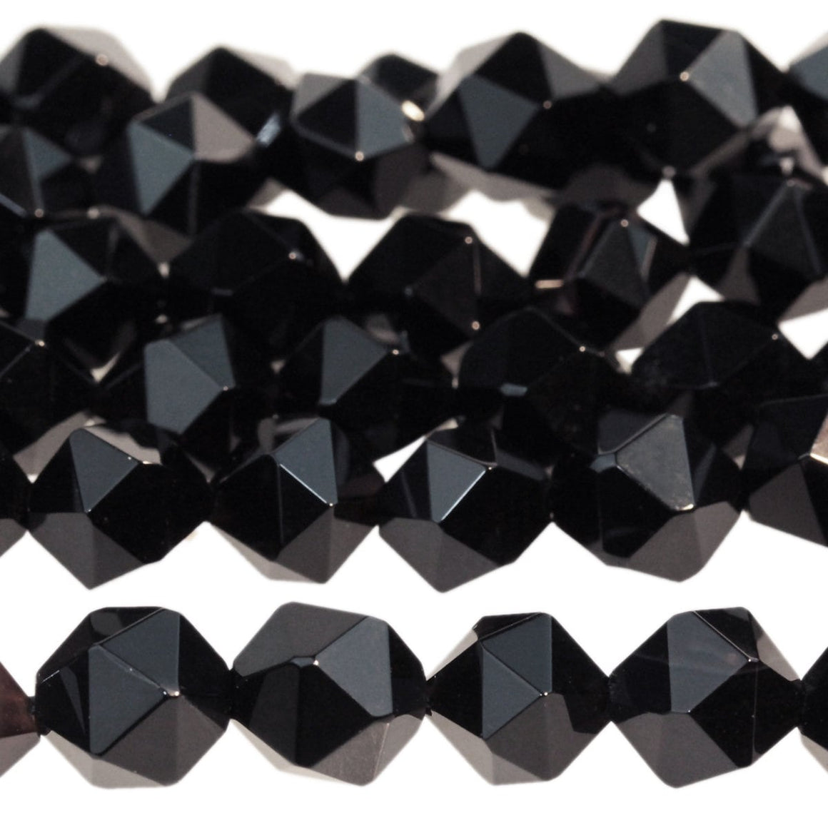 Dakota Stones Onyx 8mm Star Cut Faceted Gemstones 15-16" Strand ONX8RD-SC