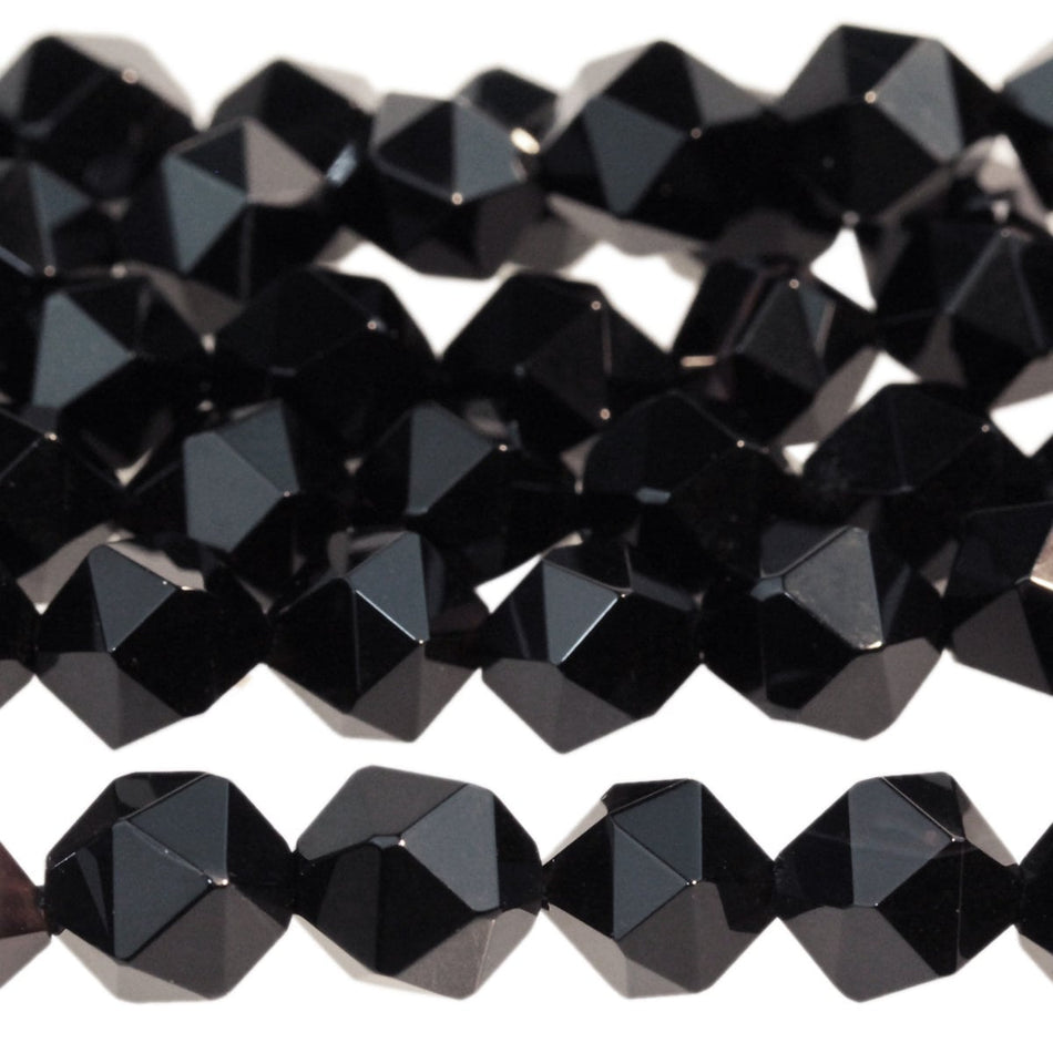 Dakota Stones Onyx 8mm Star Cut Faceted Gemstones 15-16" Strand ONX8RD-SC