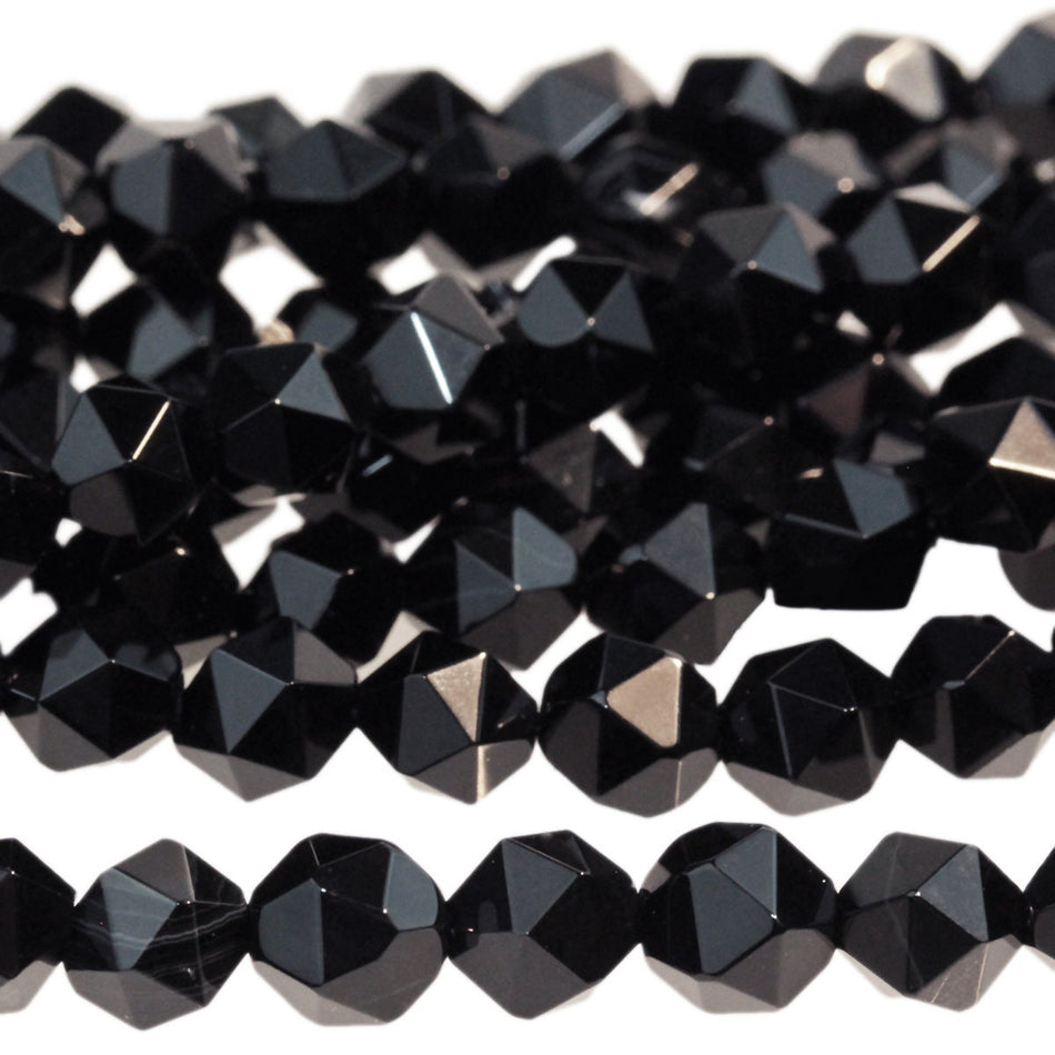 Dakota Stones Onyx 6mm Star Cut Faceted  Gemstones 15-16" Strand ONX6RD-SC