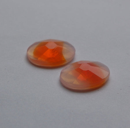 Vintage Orange Givre Faceted Cabochons 18mm x 13mm cab460