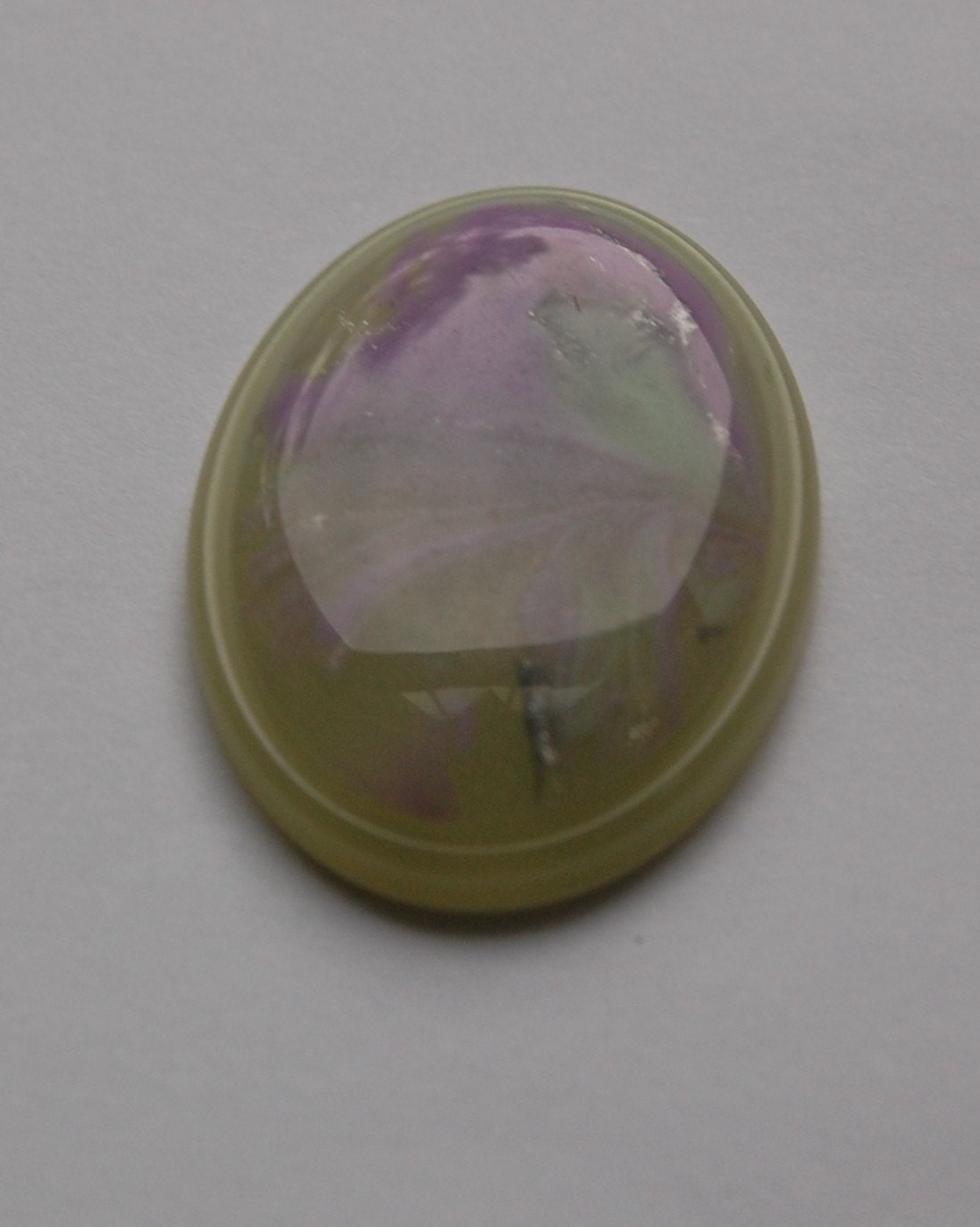 Vintage Purple Silver and Green Swirl 40x30mm Cabochons cab405C