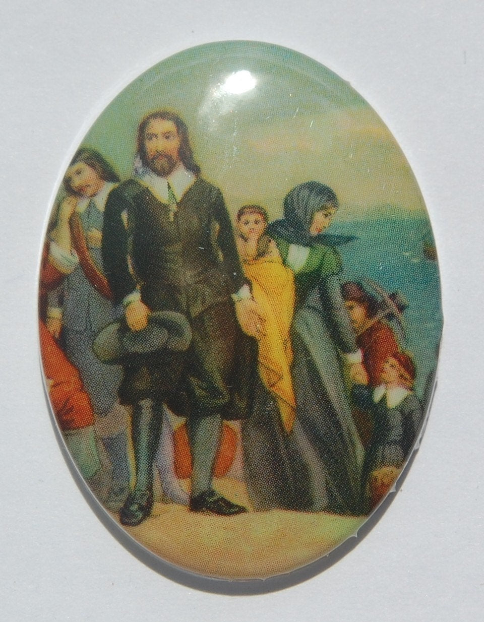 Pilgrims Landing on Plymouth Rock Mass Cabochon 40mm x 30mm cab378J