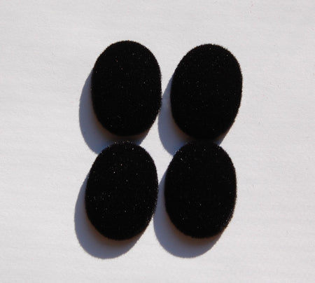 Vintage Black Velvet Velour Cabochons 25mm x 18mm cab435C
