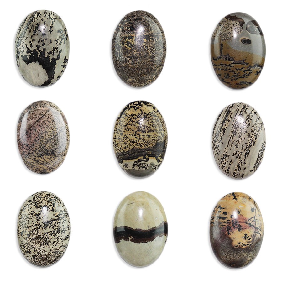 Dakota Stones Artistic Stone 25x18mm Round Cabochon Gemstones CAB-ART25x18OV