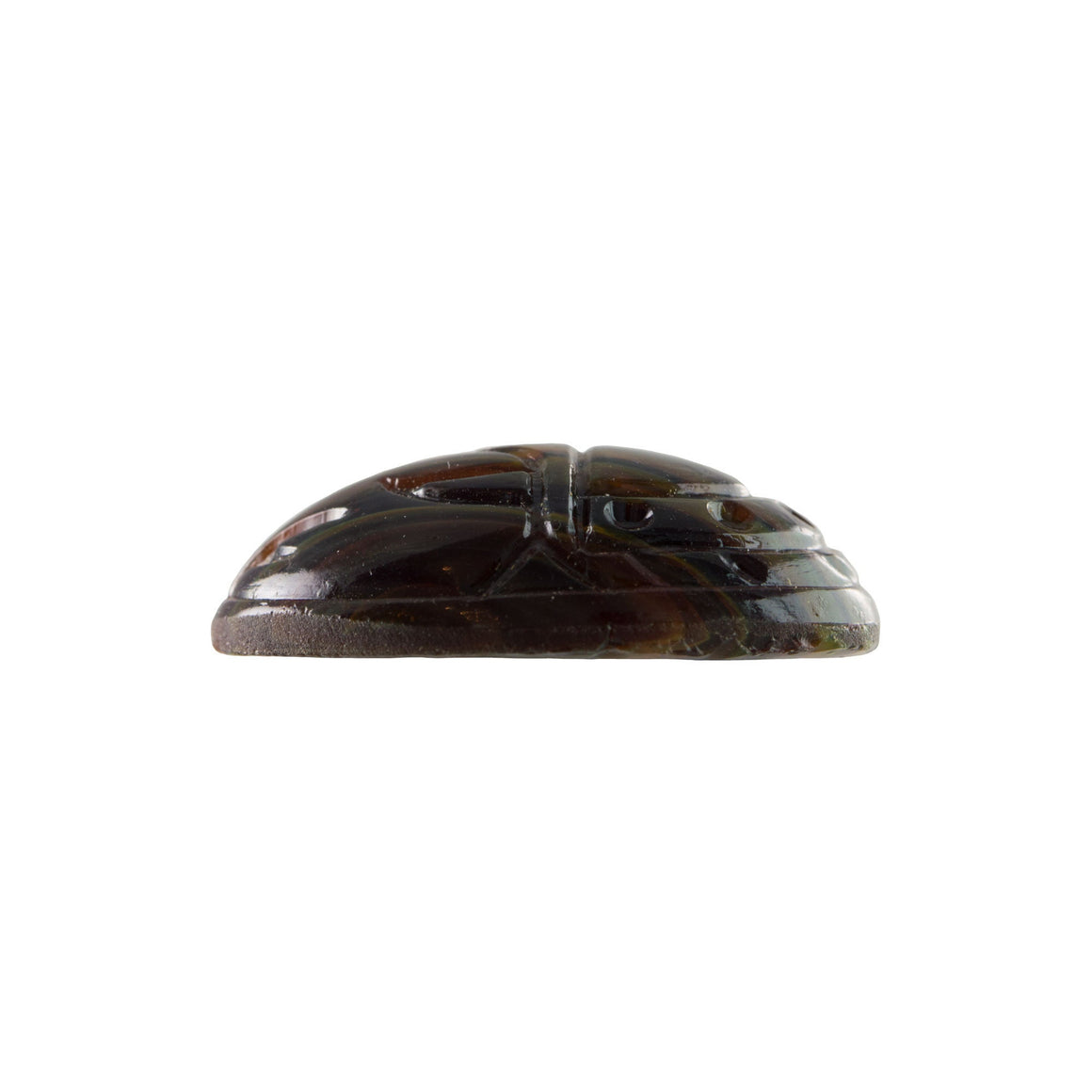 25x18mm Translucent Tortoise Brown Scarab Glass Oval Cabochon (1)