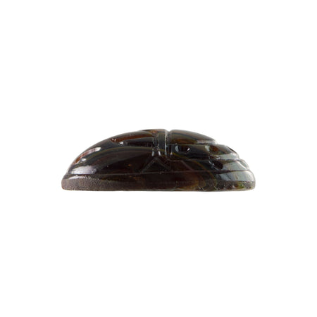 25x18mm Translucent Tortoise Brown Scarab Glass Oval Cabochon (1)