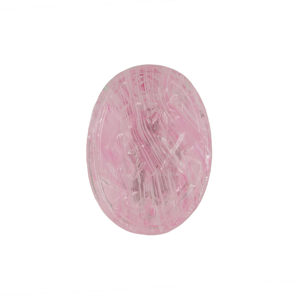 25x18mm Transparent Rose Pink Scarab High Dome Glass Oval Cabochon (1)