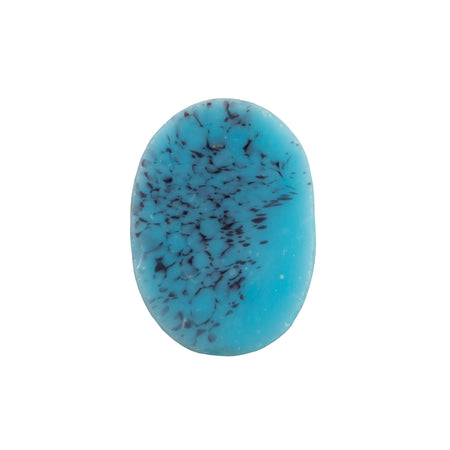 25x18mm Turquoise Matrix Raised Scarab Glass Oval Cabochon (1)