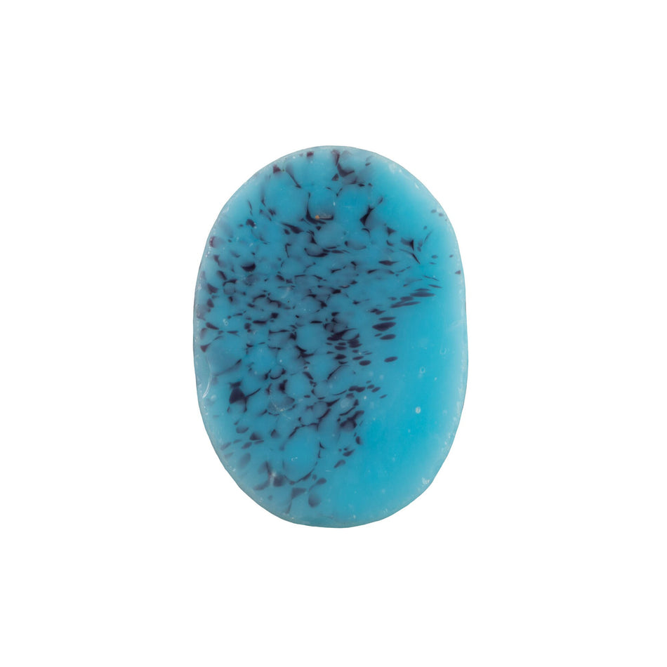 25x18mm Turquoise Matrix Raised Scarab Glass Oval Cabochon (1)