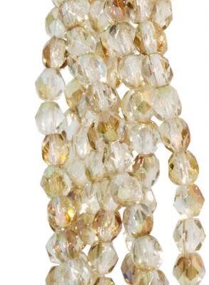 4mm Czech Faceted Twilight Crystal Firepolish Glass Beads (50)