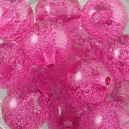 12mm Pink Acrylic Round Beads with Bubbles (6)