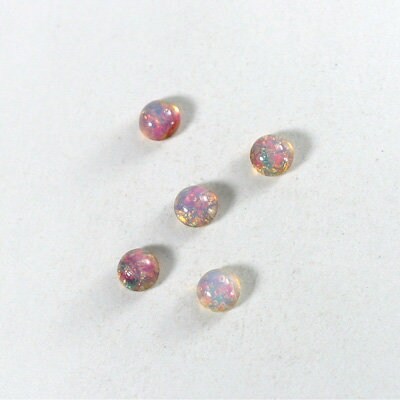 5mm Harlequin Opal Glass Round Cabochons (6)