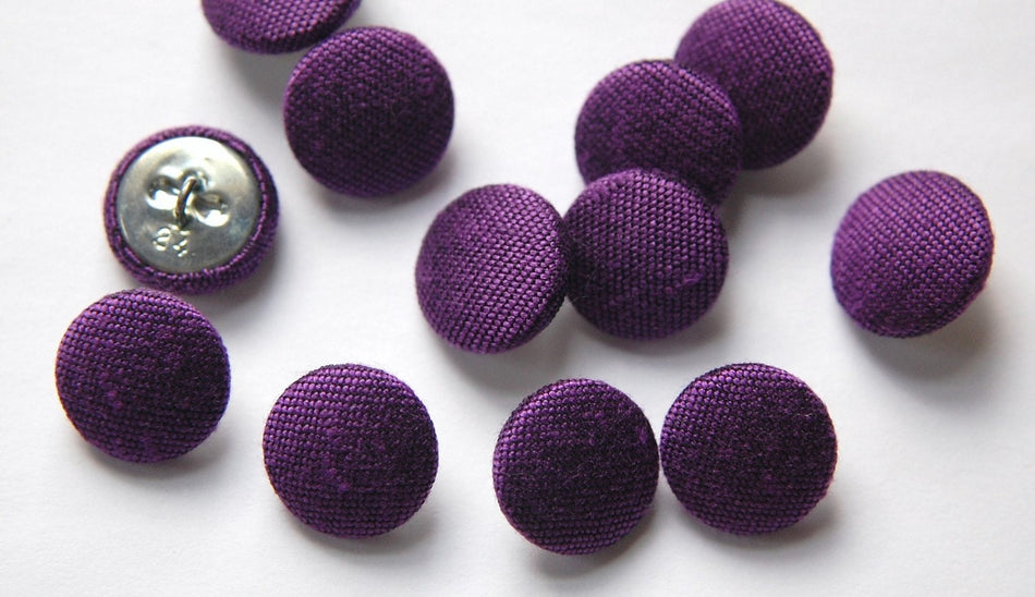 Vintage Purple Silk Buttons 15mm btn002K