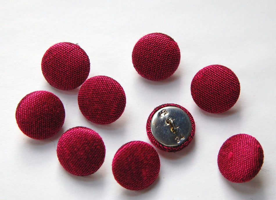 Vintage Fuchsia Silk Buttons 15mm btn002S