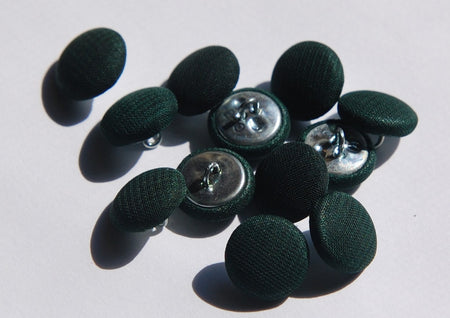 Vintage Dark Green Silk Buttons 13mm (6) btn003D