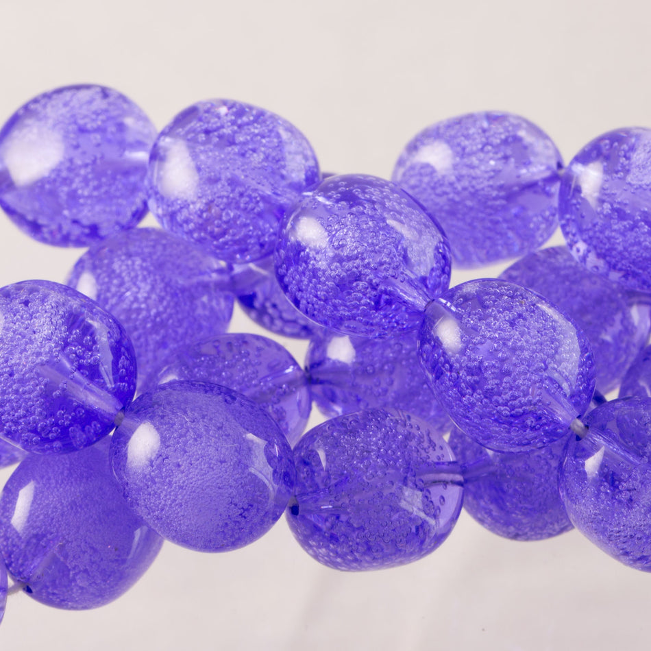 16mm Lilac Acrylic Baroque Oval Beads with Bubbles (4)