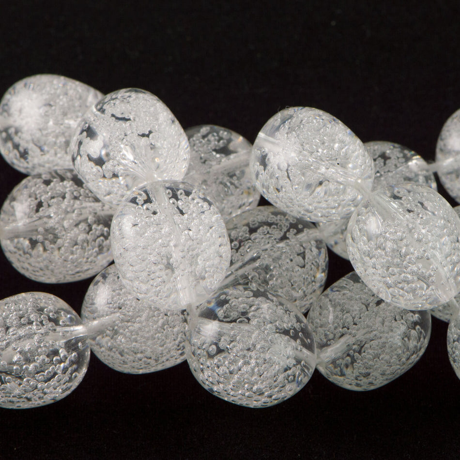 16mm Crystal Acrylic Baroque Oval Beads with Bubbles (4)
