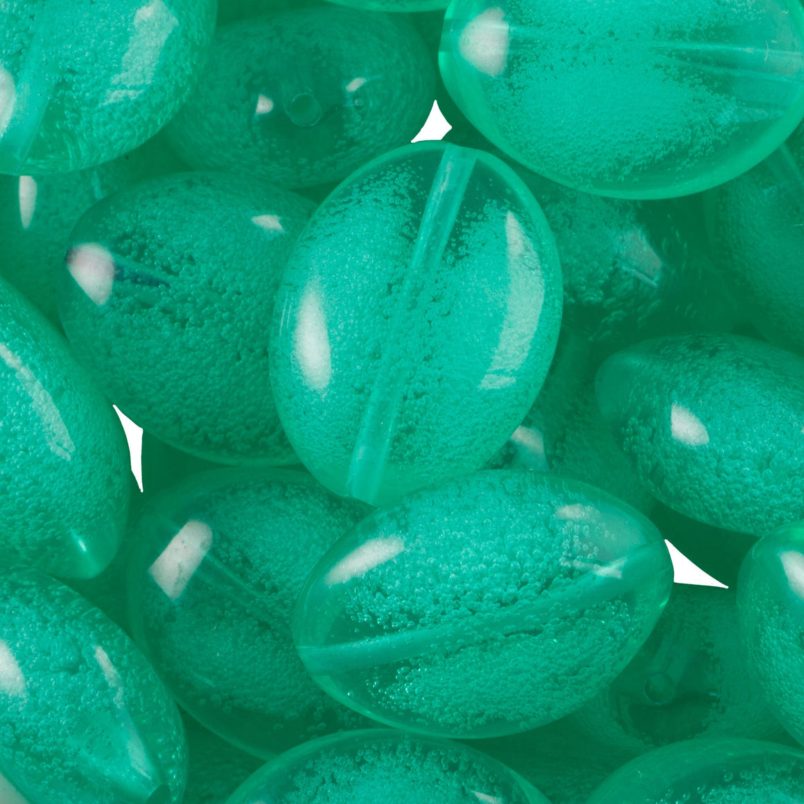 23x17mm Green Acrylic Fancy Oval Beads with Bubbles (4)