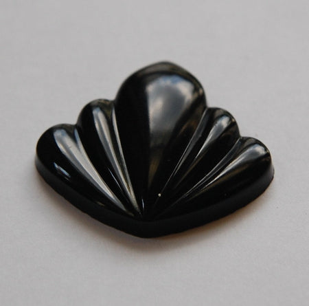 Vintage German Black Glass Swag Cabochon cab048K