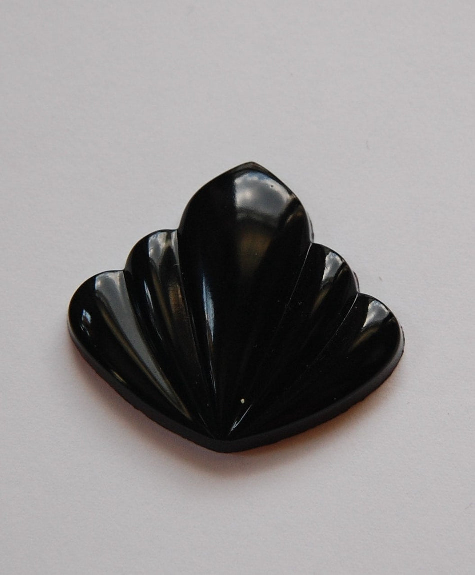 Vintage German Black Glass Swag Cabochon cab048K