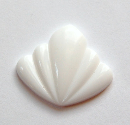 Vintage White Glass Swag Cabochon Germany cab048L