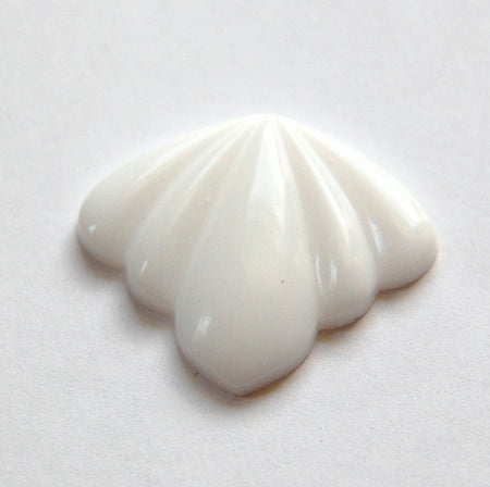 Vintage White Glass Swag Cabochon Germany cab048L
