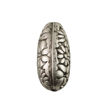 Antiqued Silver Floral Teardrop Beads 18mm (6)