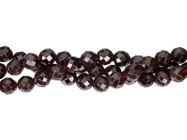 Dakota Stones Red Garnet 6mm Faceted Round Gemstones. 15-16" Strand.