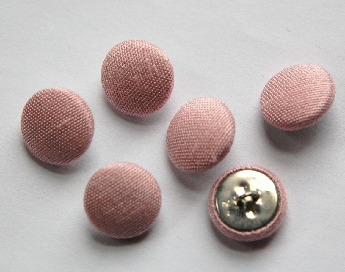 Vintage Light Pink Silk Buttons 15mm btn002T