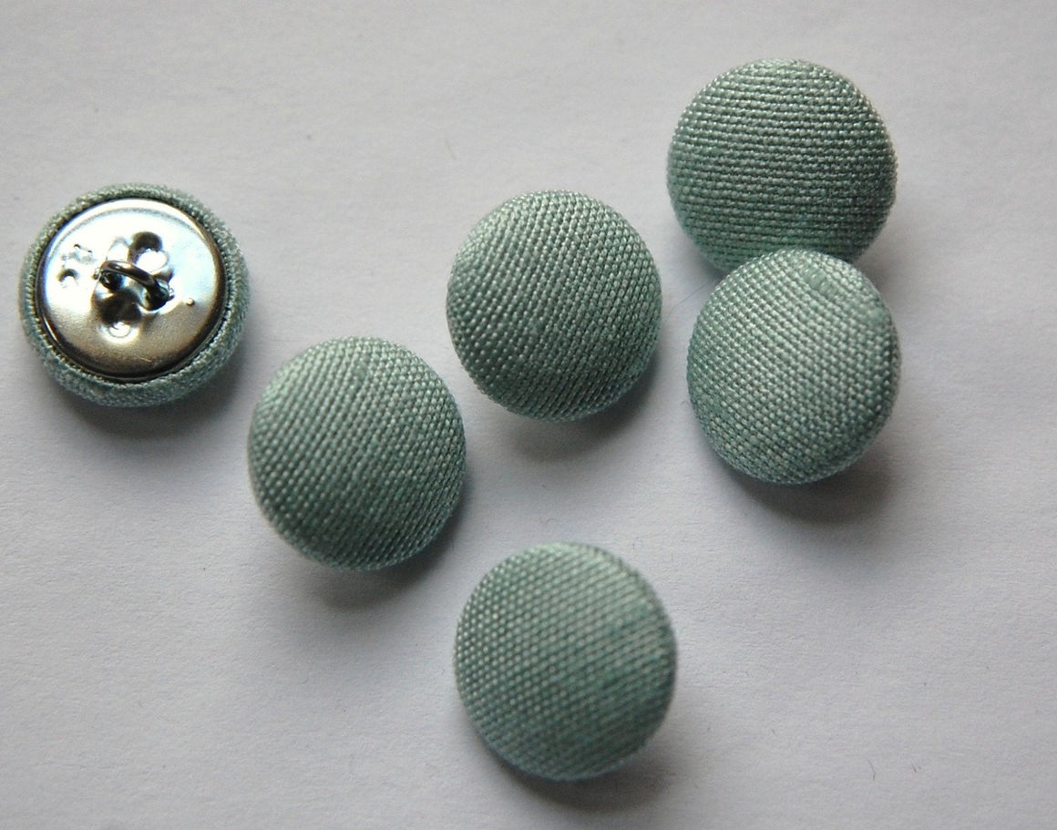 Vintage Mint Green Silk Buttons 15mm btn002G